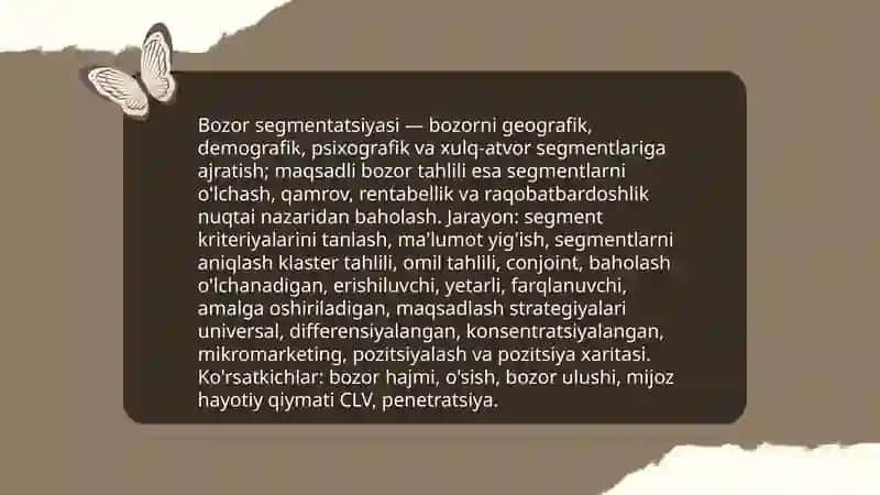 Marketing tahlili va usullari 3