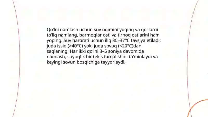 Qo’l yuvish muolajasi 3