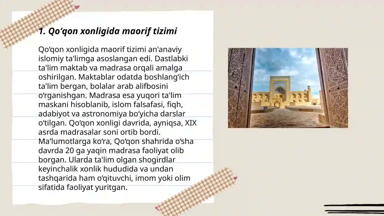 Qoʻqon xonligida maorif tizimi 3
