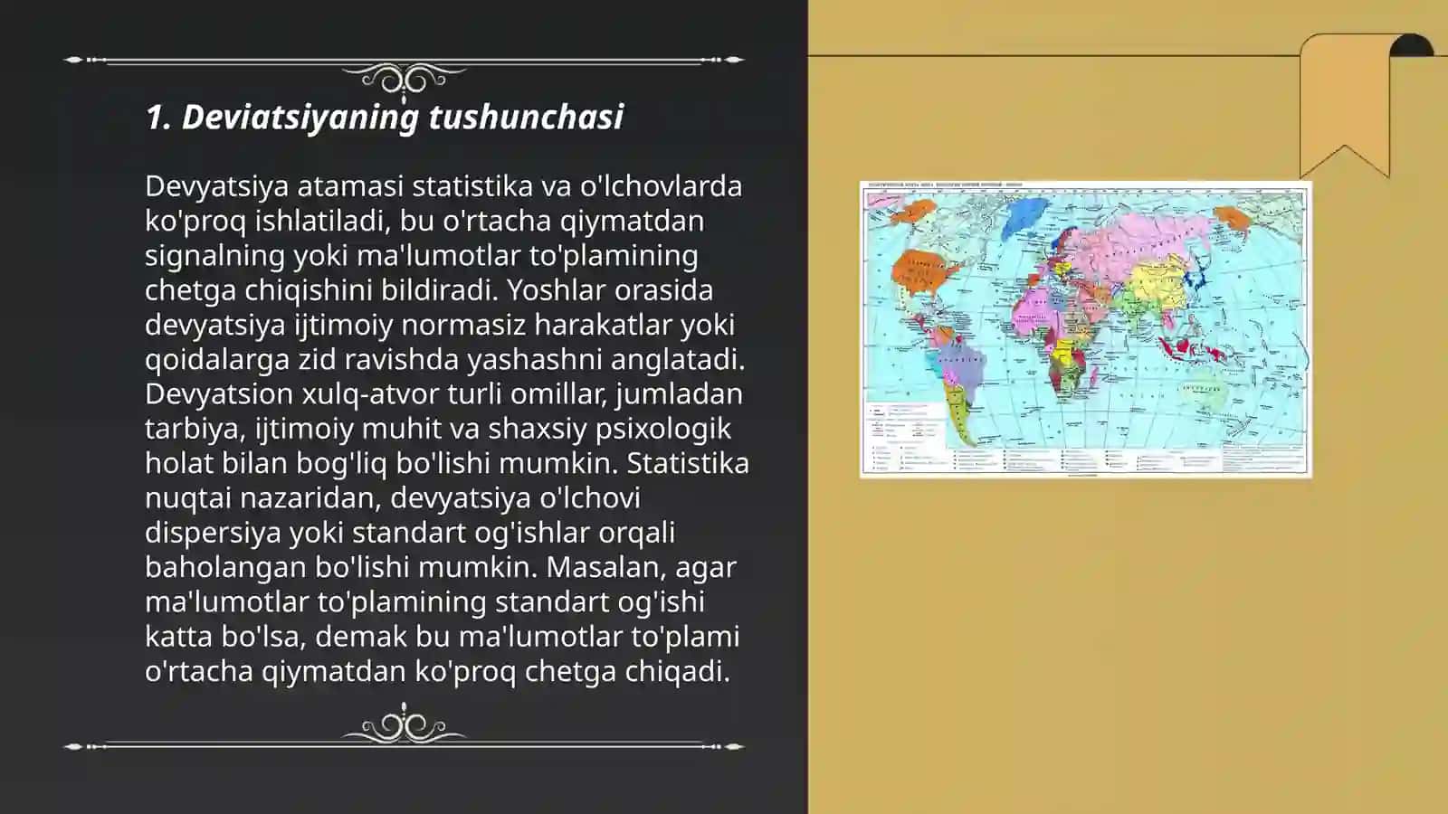 Deviatsiyalarni namoyon boʻlish darajalari 3