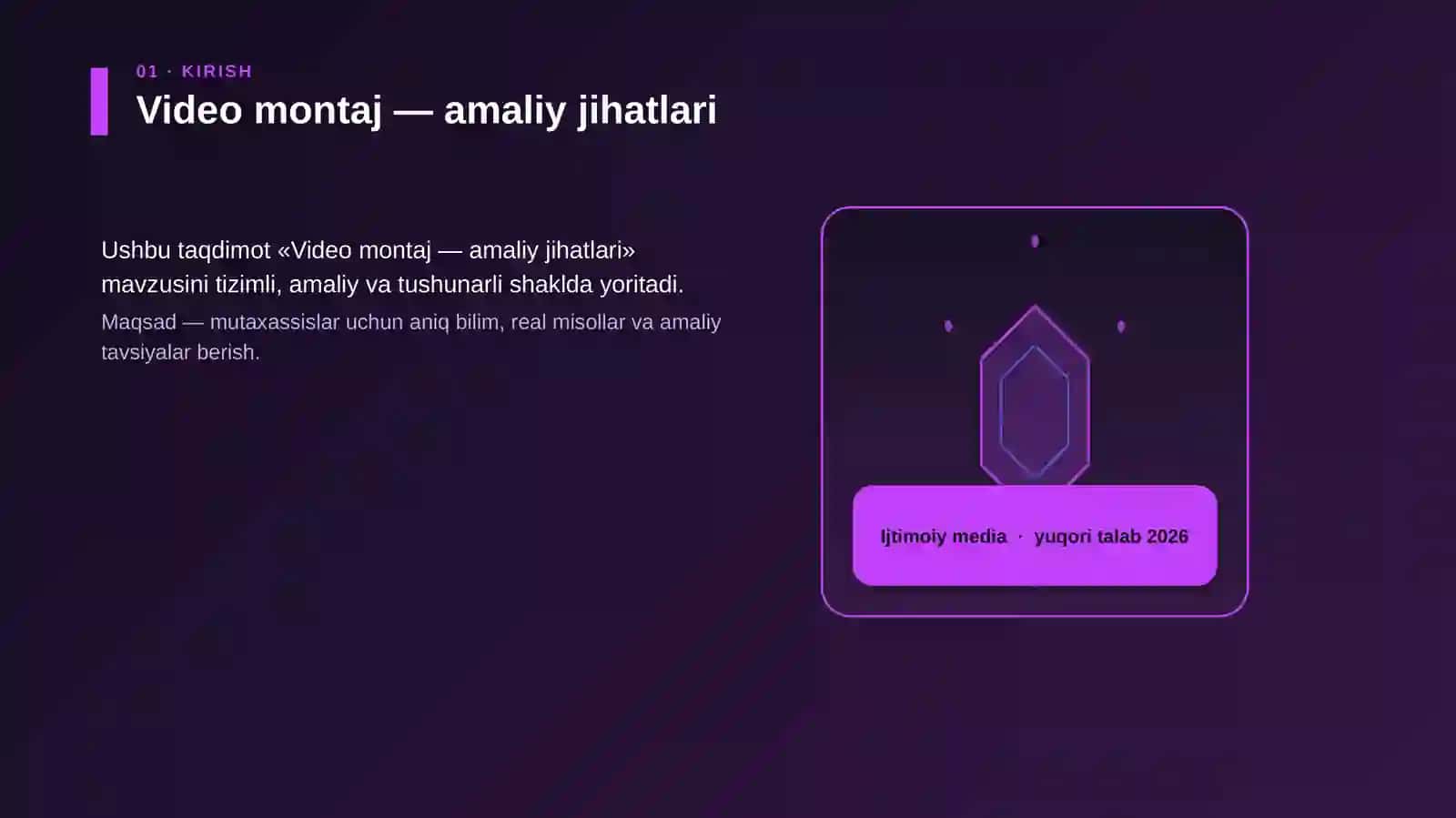 Video montaj — amaliy jihatlari 3