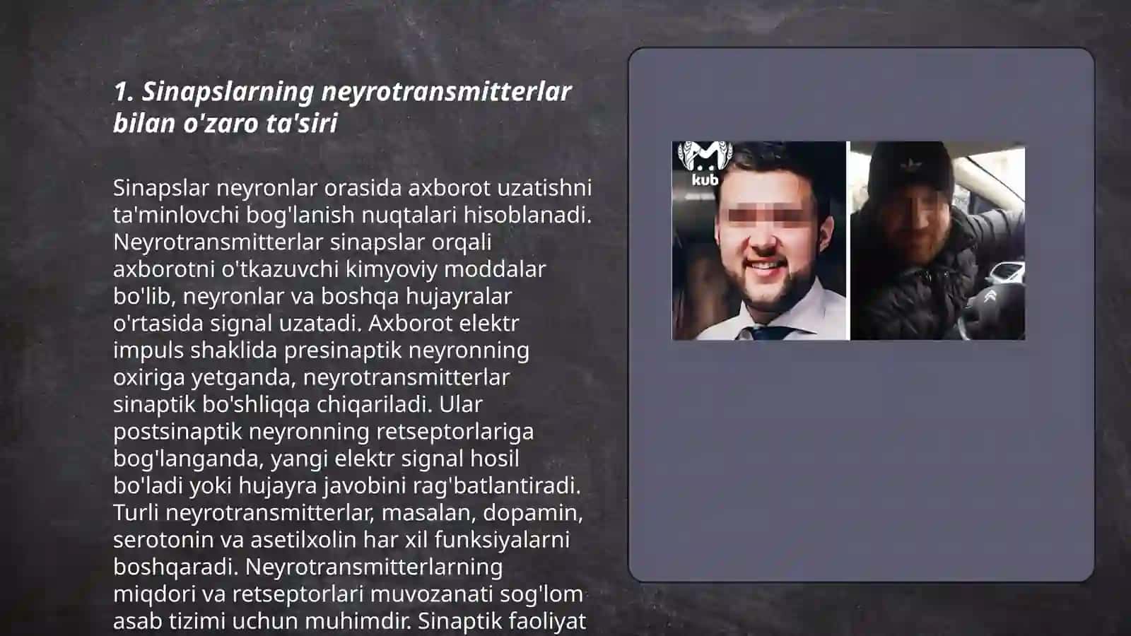 Sinapslarning turli moddalarga sezgirligi 3