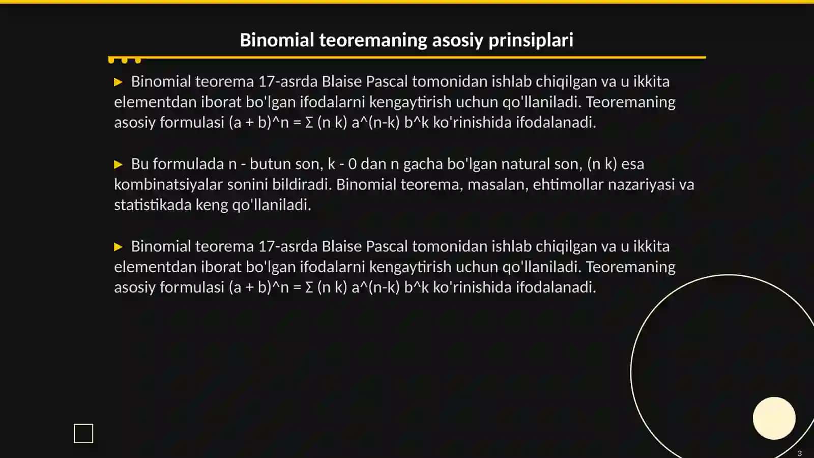 Binomial va polinomial teorema 3