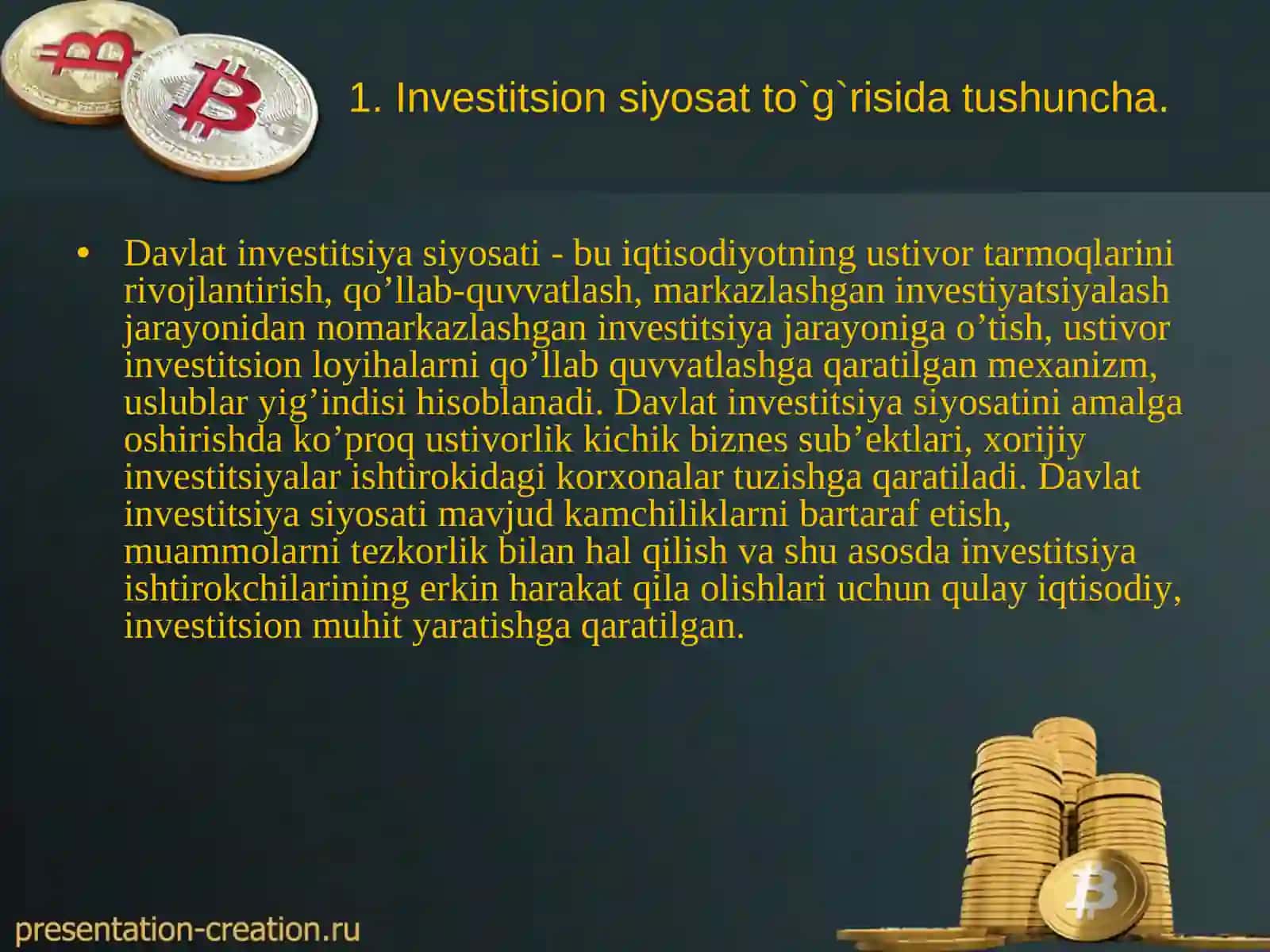 Investitsiya siyosati 3