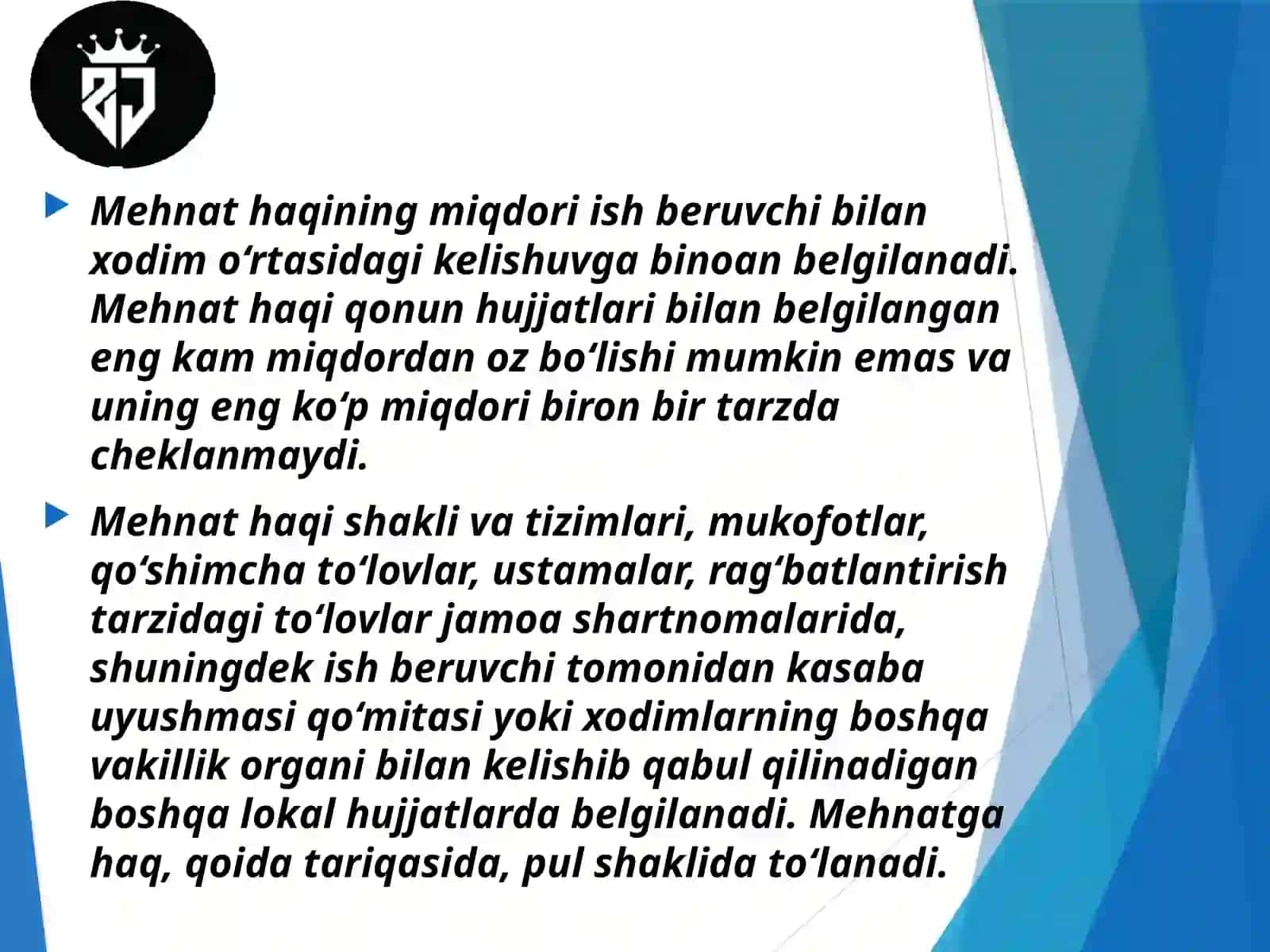 Mehnat haqi miqdorini belgilash tartibi 3