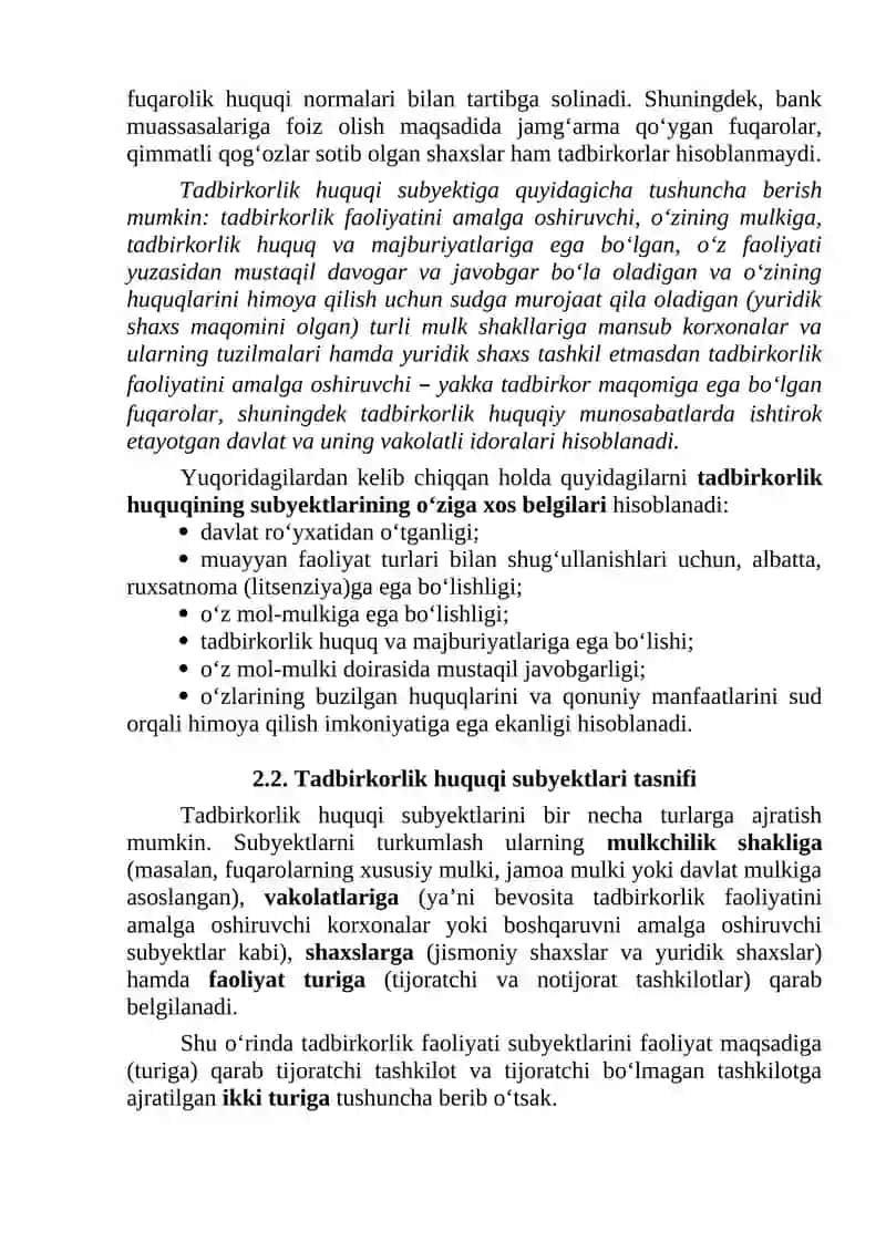 Tadbirkorlik faoliyati subyektlari 3