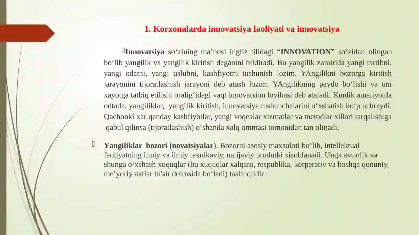 Korxonaning innovatsion faoliyati 3