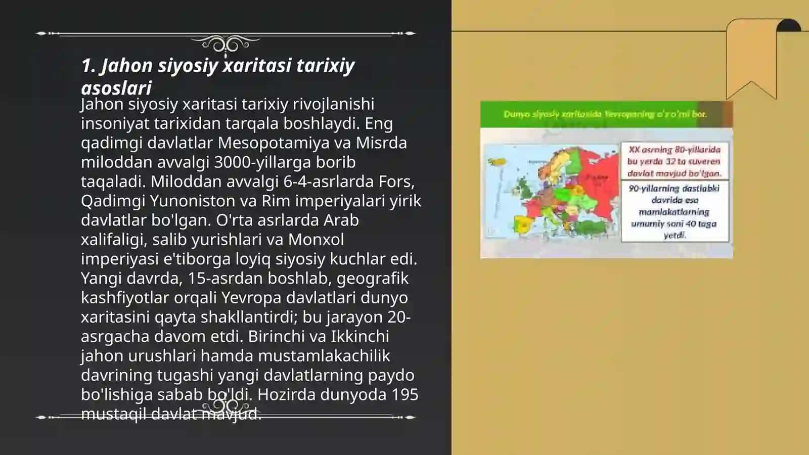 Jahon siyosiy xaritasing shakillanish bosqichlari 3