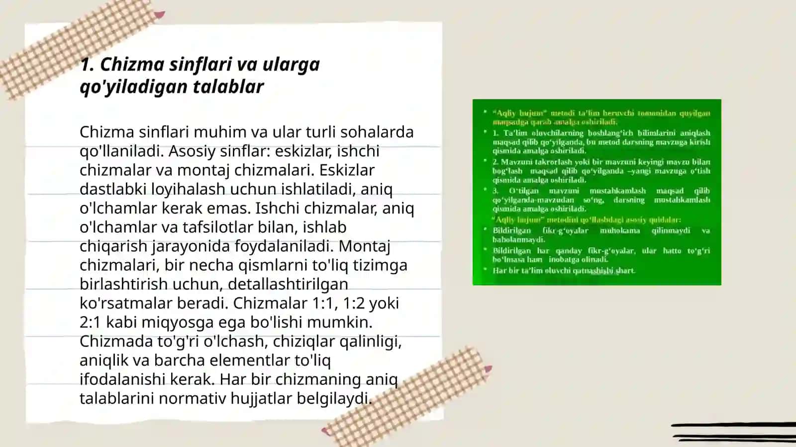 Chizmalar va ularga qo'yiladigan talablar 3