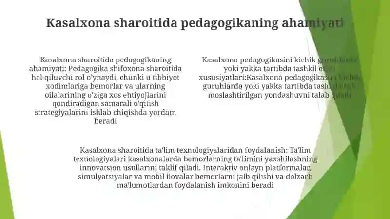 Kasalxona sharoitida pedagogikaning ahamiyati 3