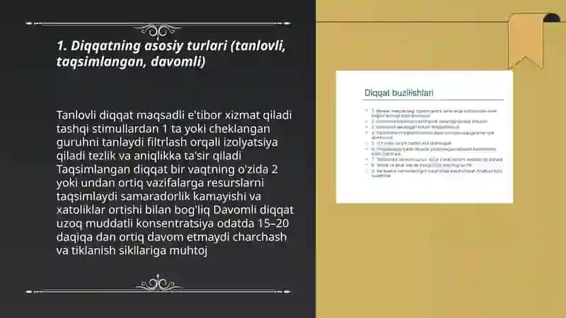 Diqqatning turlari va uning xossalari 3