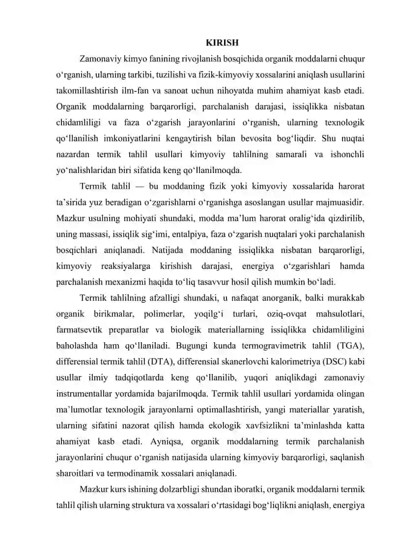 Organik moddalarni termik tahlil qilish 3
