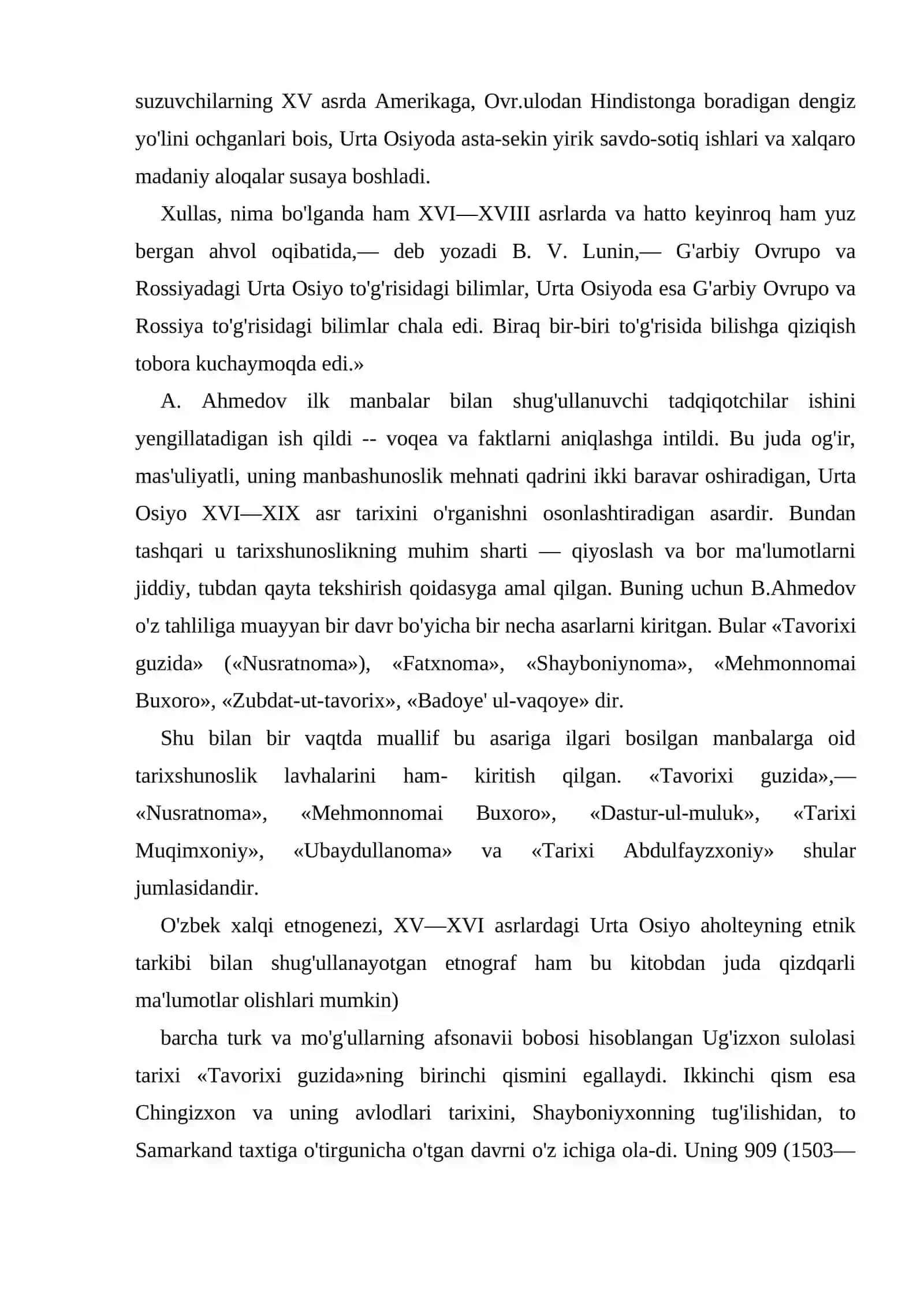 XVI—XIX asrning birinchi yarmida o'rta osiyo xalqlari tarixshunosligi 3