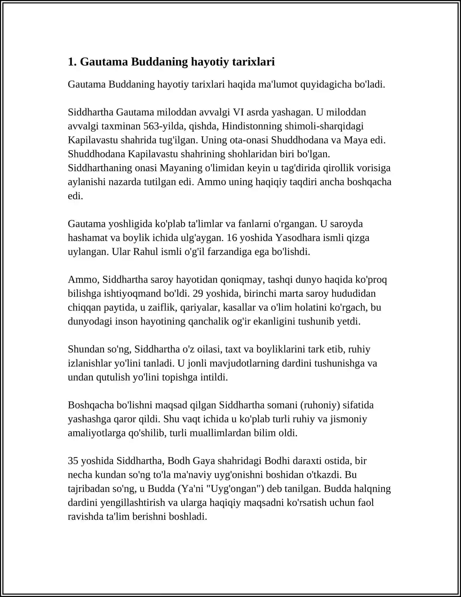 BUDDANING HAYOTI VA TA'LIMOTI 3