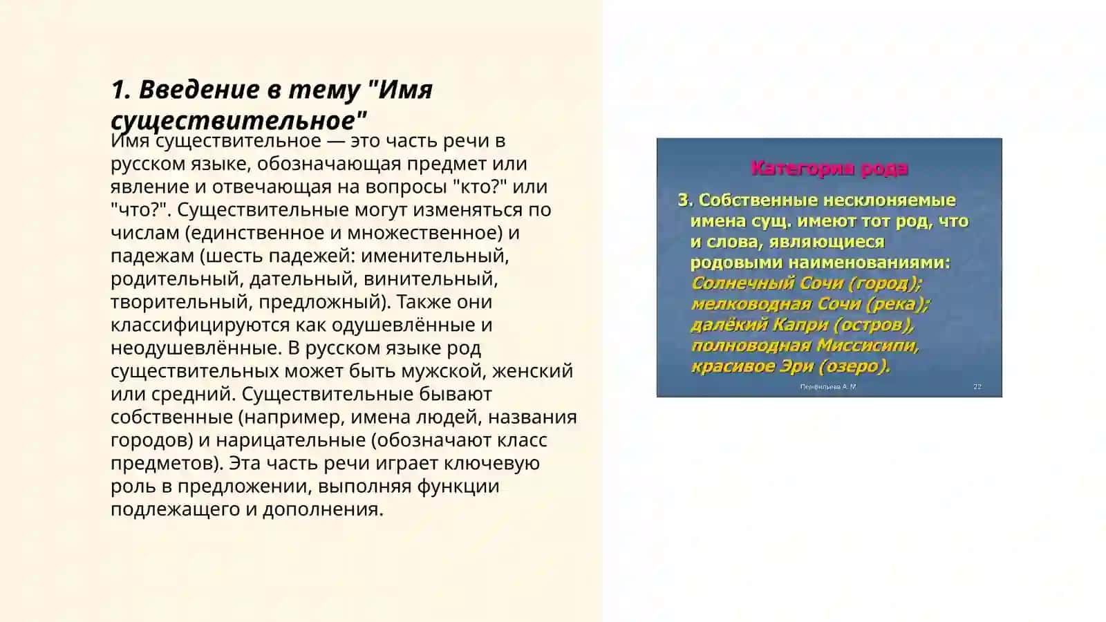 Имя существительное. Категория рода и числа 3