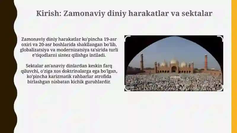 Zamonaviy diniy harakatlar va sektalar 3