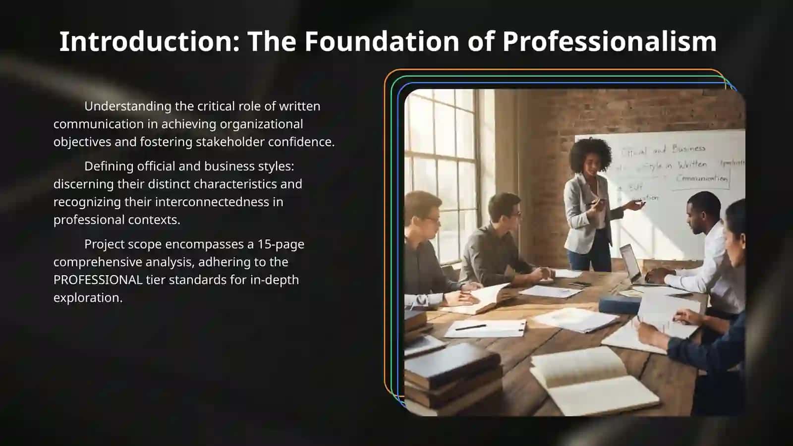 Official and Business Style in Written Communication.Create a project work 3