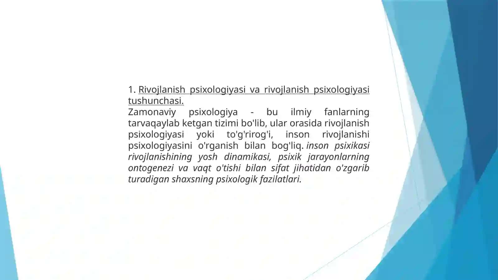 Rivojlanish psixologiyasi 3