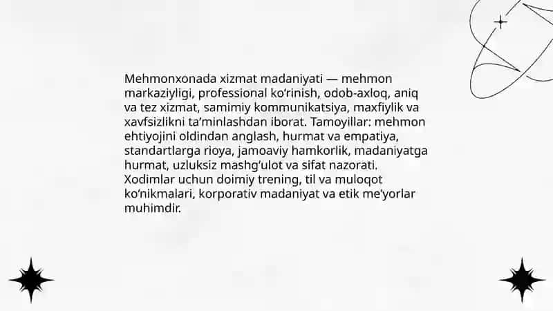 Mehmonxonada xizmat madaniyati 3