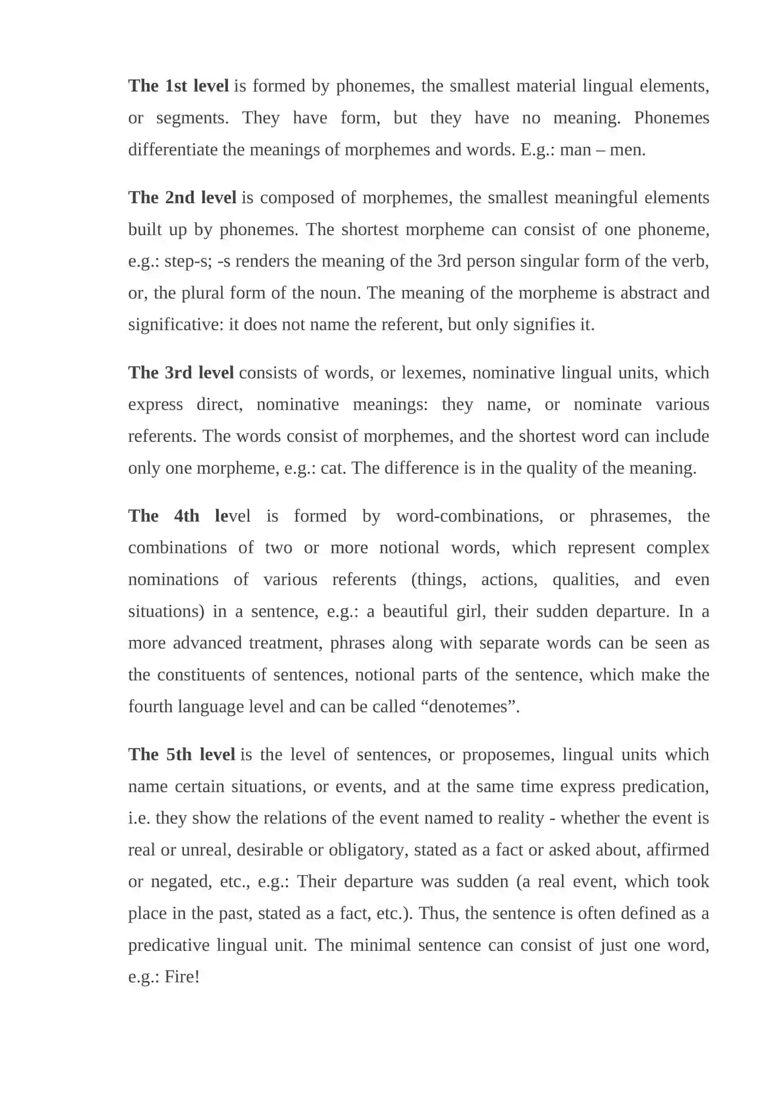 The relations of language units 3