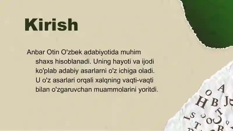 Anbar Otin hayoti va ijodi 3