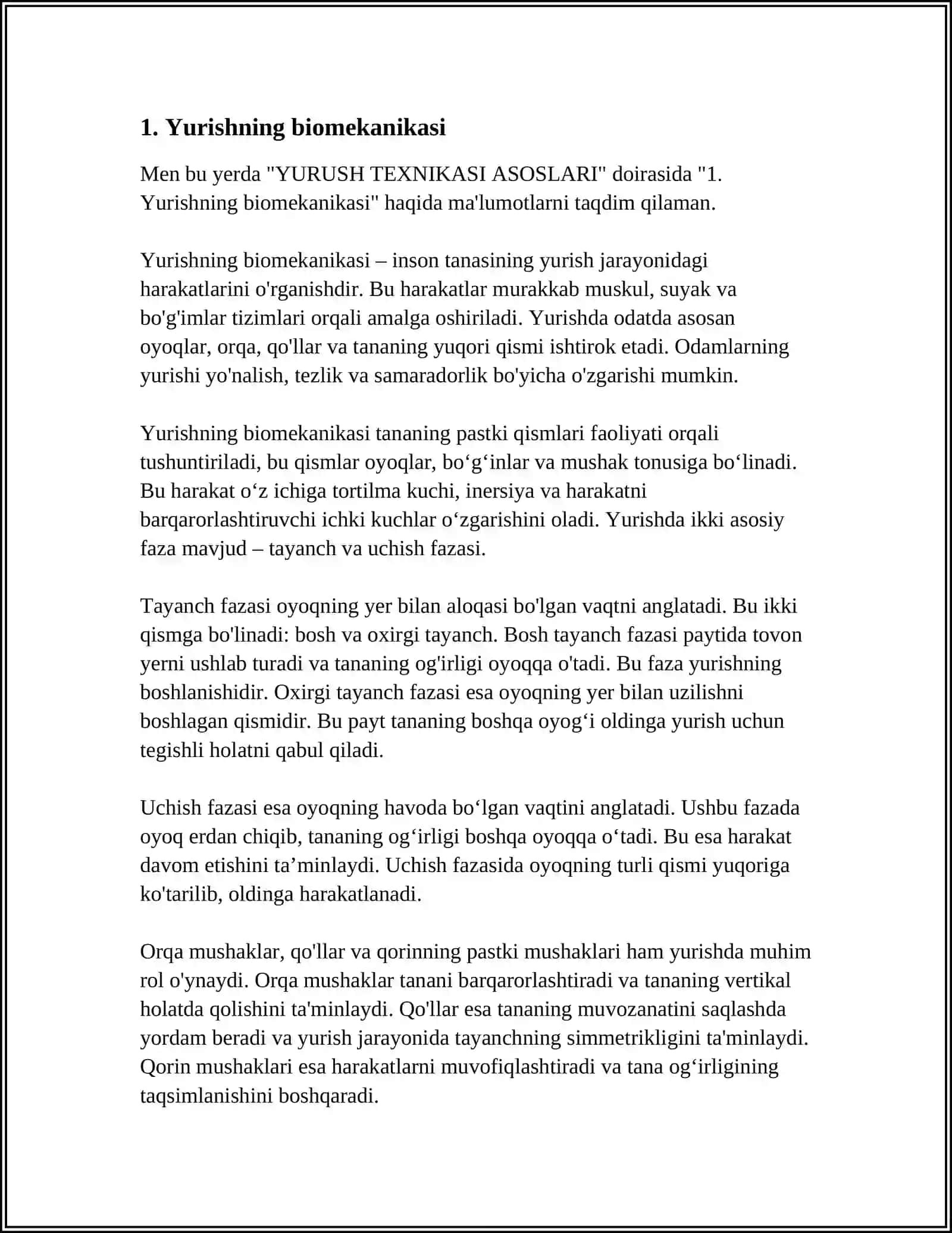 Yurishning biomekanikasi 3