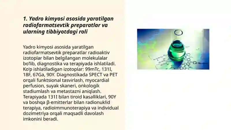 Yadro kimyosining tibbiyotdagi o‘rni 3