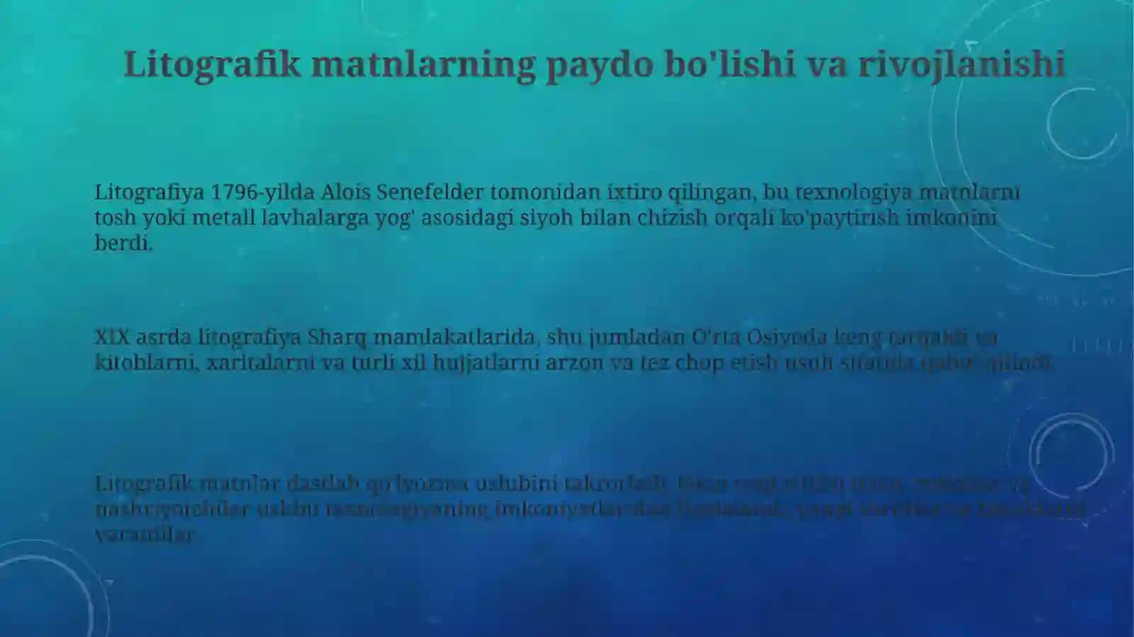 Litografik matnlar va nashriyot ishi tarixi 3