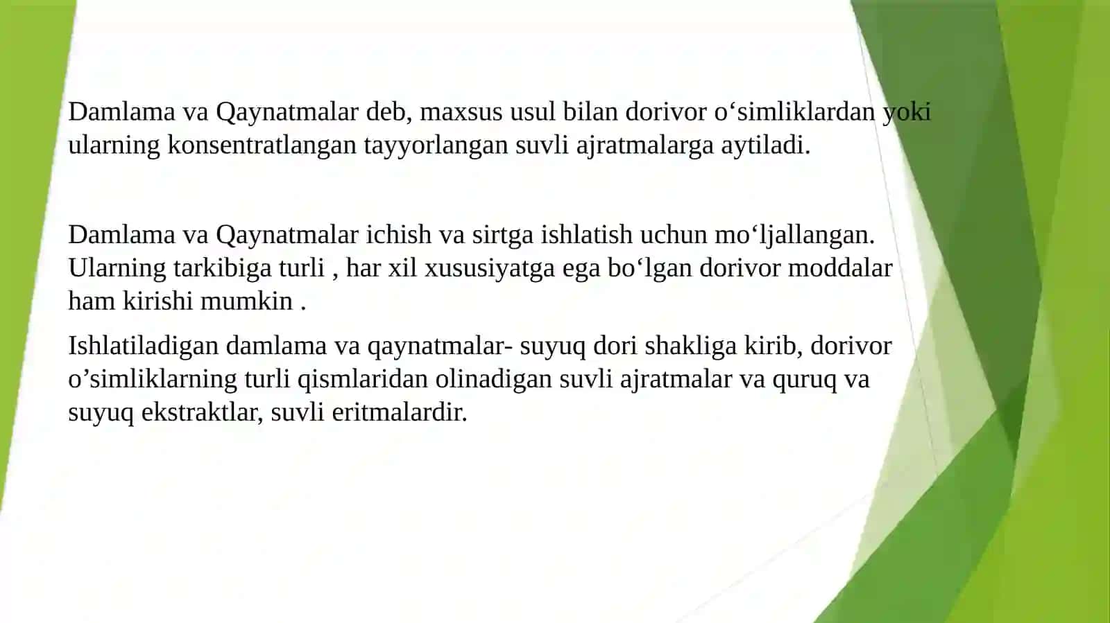Suyuq dorilar damlama va qaynatmalar texnalogiyasi (INFUSI ET DECOCTI) 3