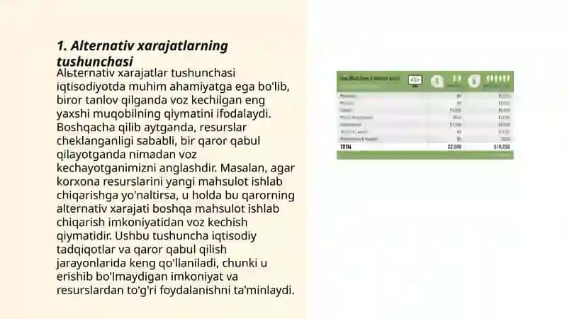 Alternativ xarajatlar 3
