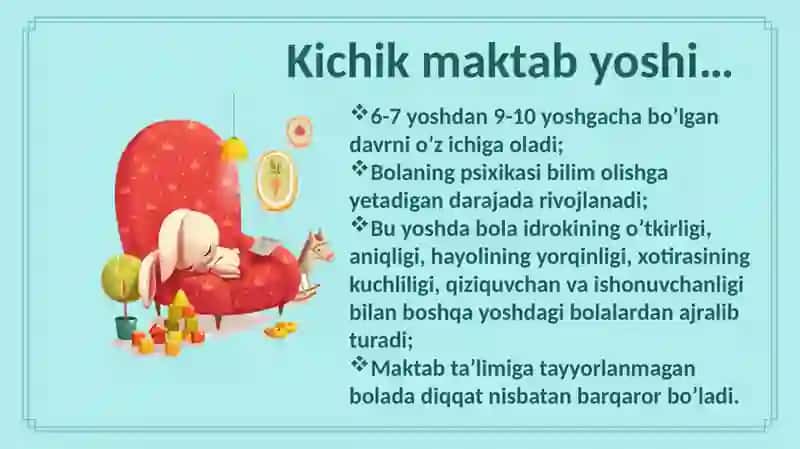 Kichik maktab yoshi davrida jismoniy rivojlanish xususiyatlari 3