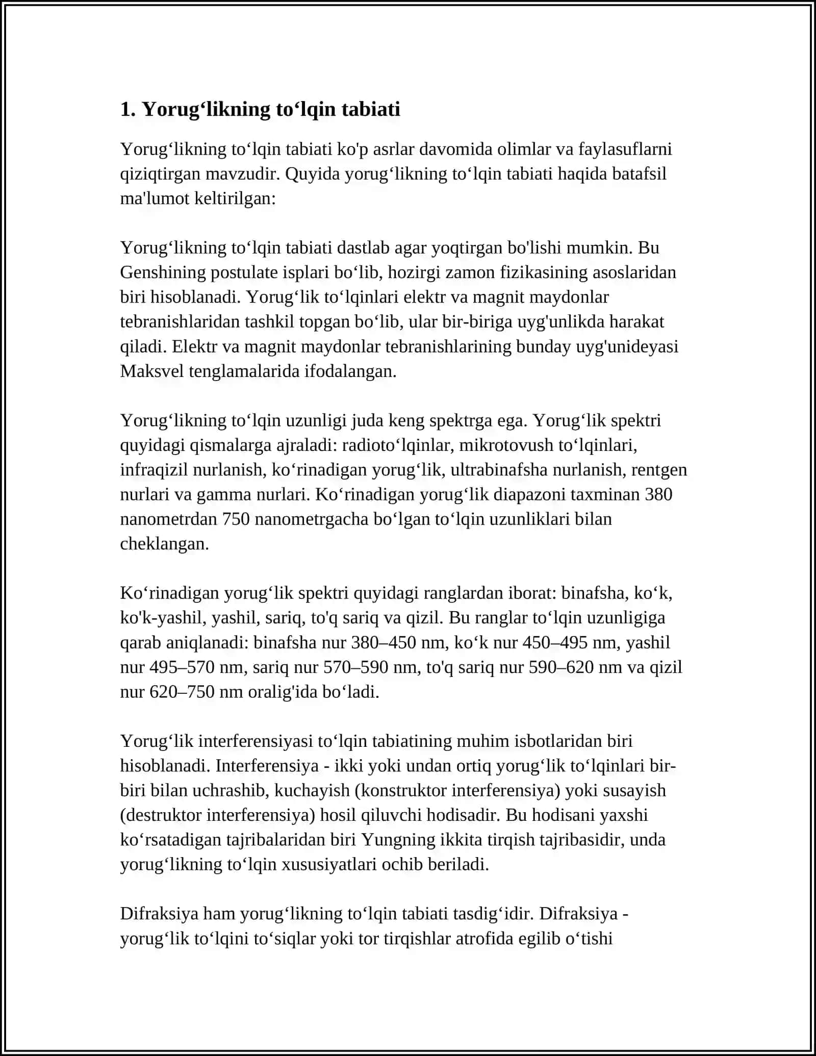 YORUGʻLIK DEFRAKSIYASI 3