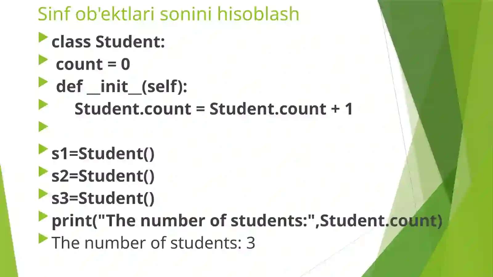 Sinflarda konstruktor tushunchasi 3