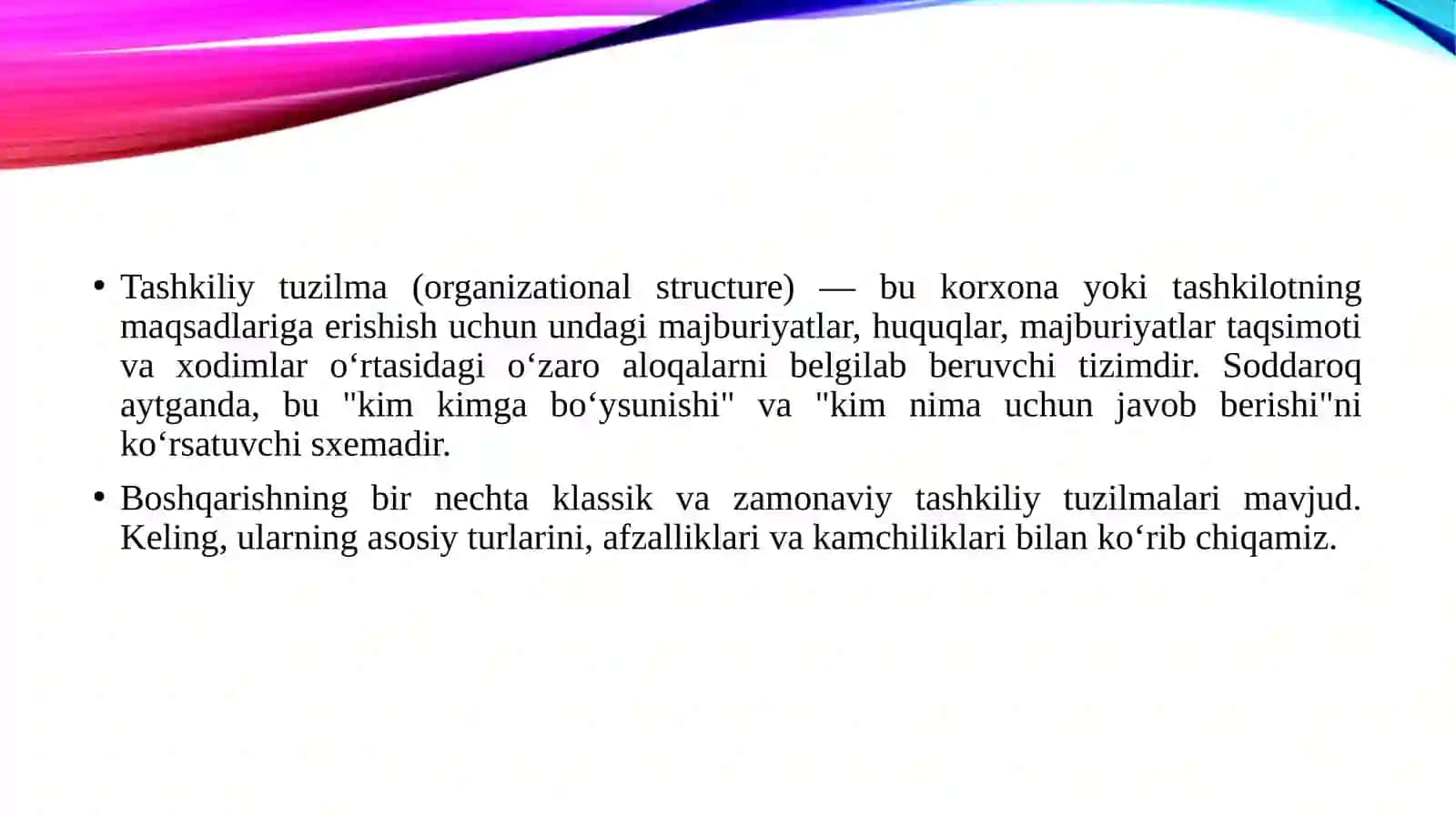 Boshqarishning tashkiliy tuzilmalari 3