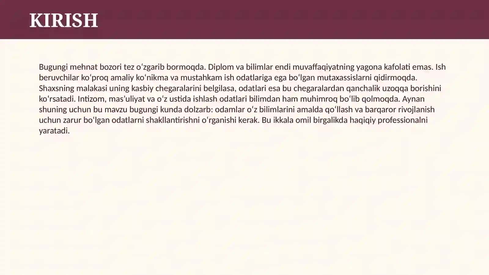 SHAXSNING MALAKA VA ODATLARI 3