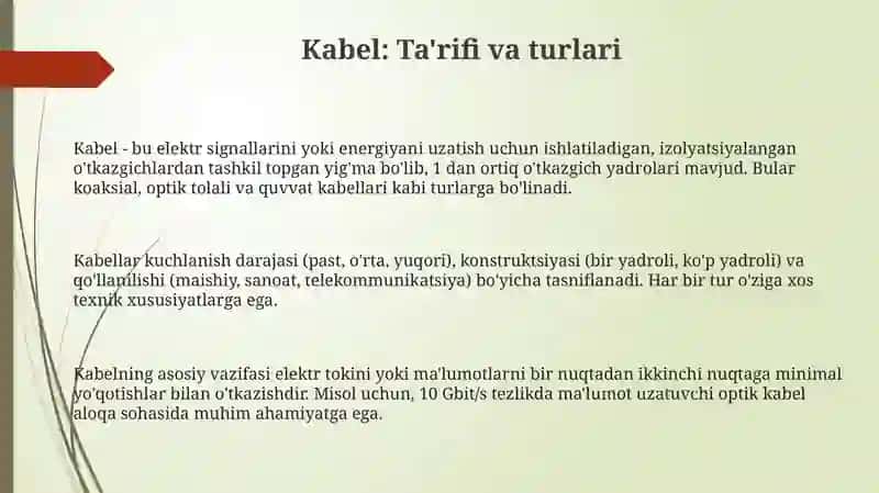 Kabel moyi 3
