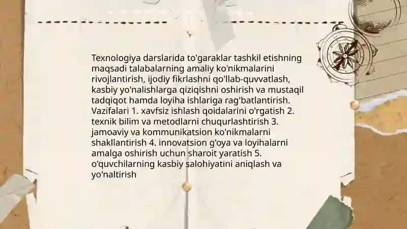 Texnologiya darslarida tògaraklarni tashkil etish 3