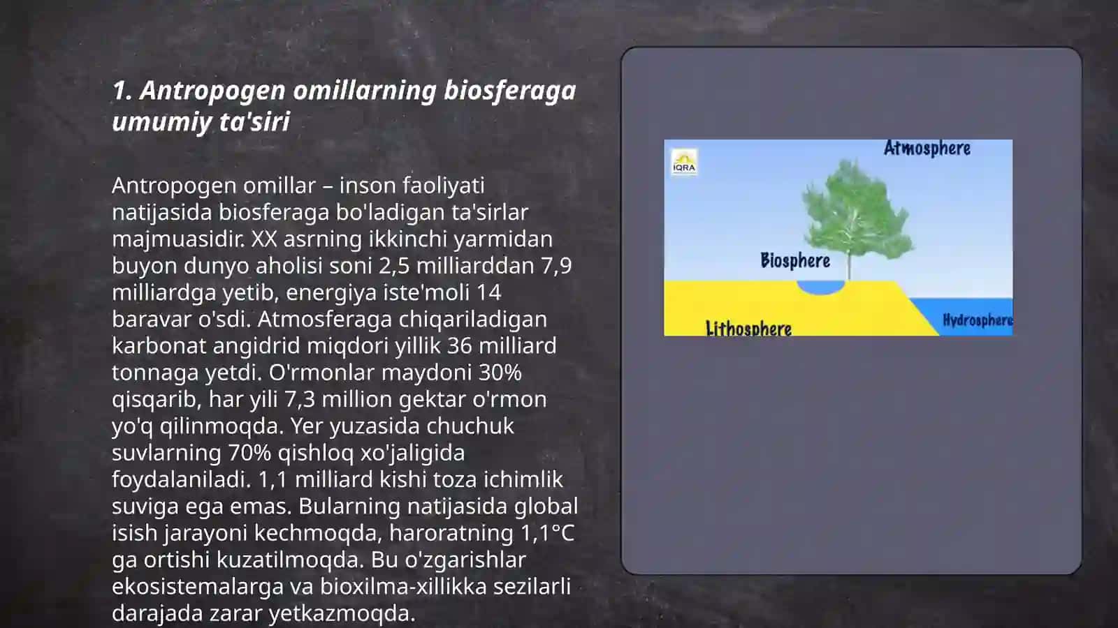 Antropogen omilning biosferaga ta'siri 3