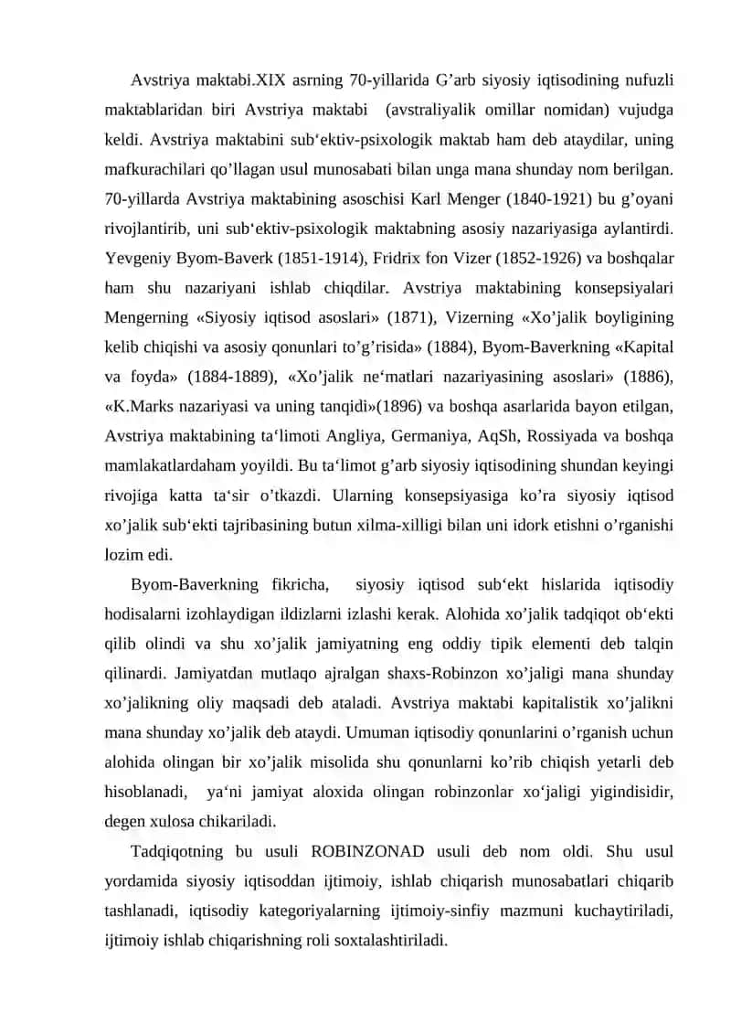 Marjinalizm ta`limoti va neoklassik iqtisodiy maktablar 3