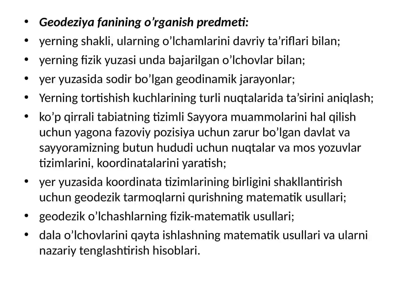 Geodeziya, kartografiya ishlarining tuzilishi 3
