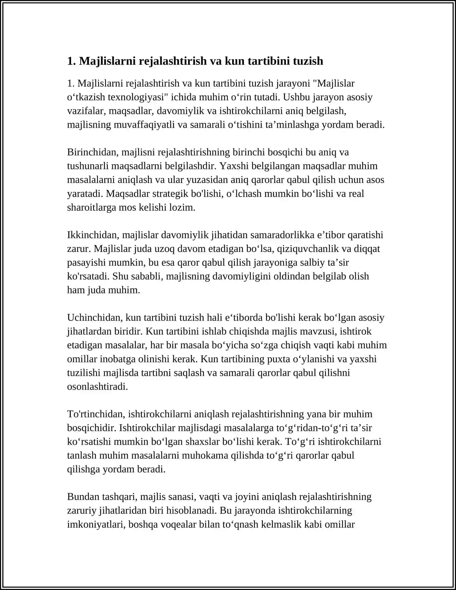 Majlislar oʻtkazish texnologiyasi 3