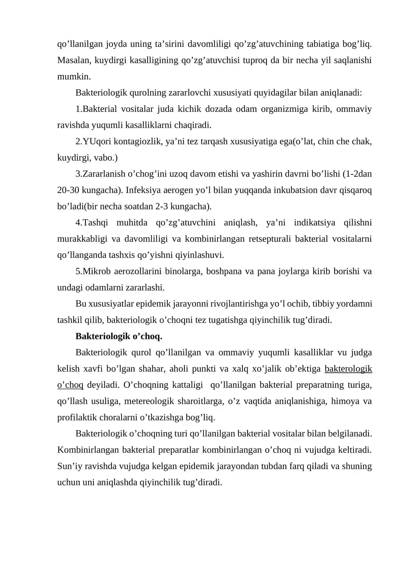 Bakteriologik o’choqda olib boriladigan Tadbirlar 3