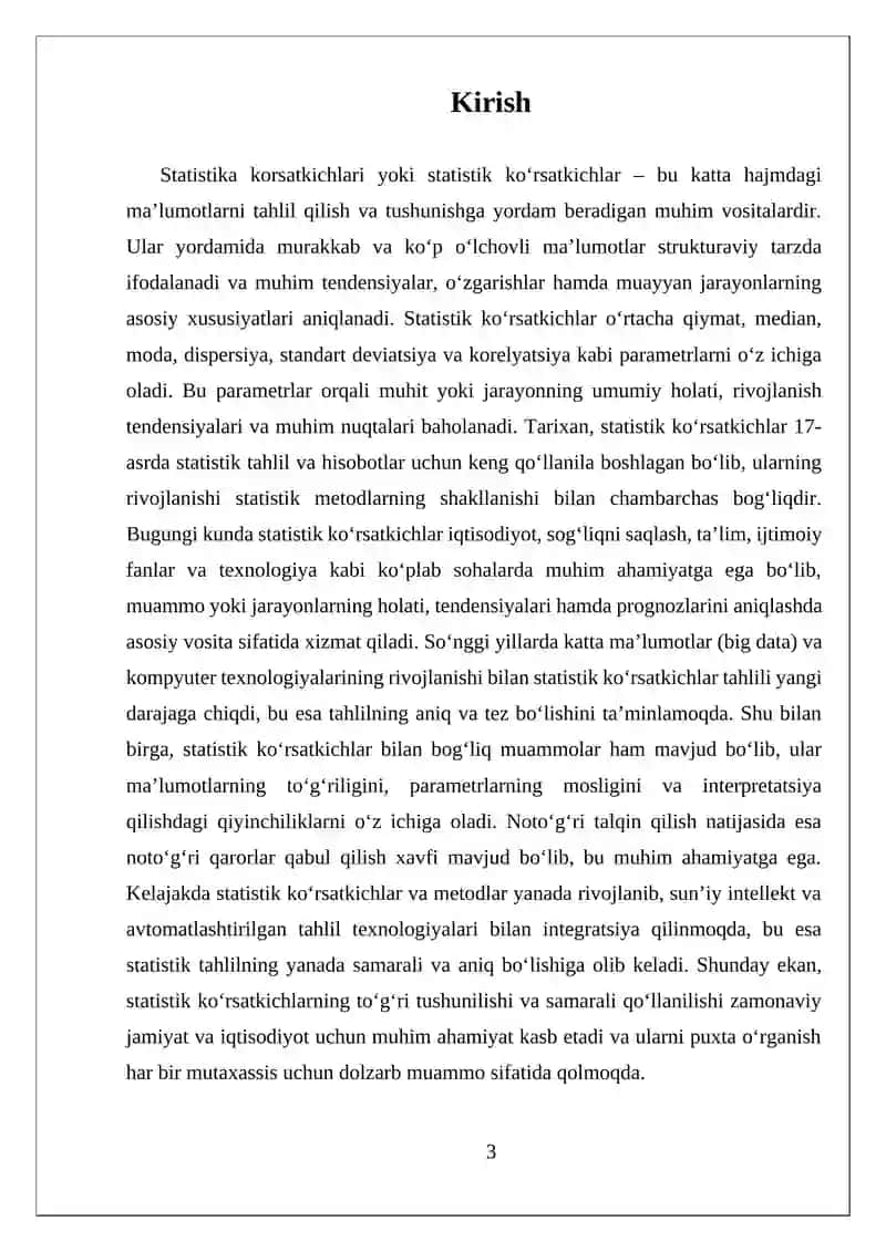 Statistika Korsatkichlari 3