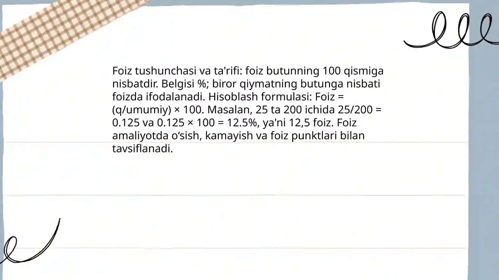 Foiz tushunchasi 3