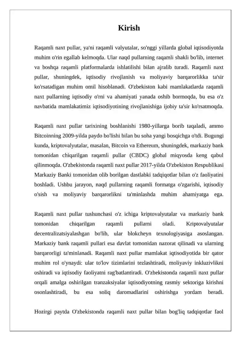 Raqamli Naxt Pullar va Ularning Iqtisodiy O'rni 3