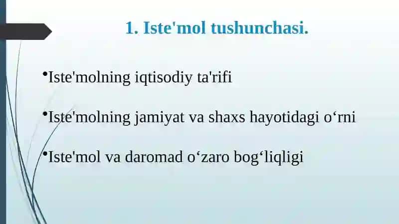 Iste’molvajamg‘arma,ularningturlari 3