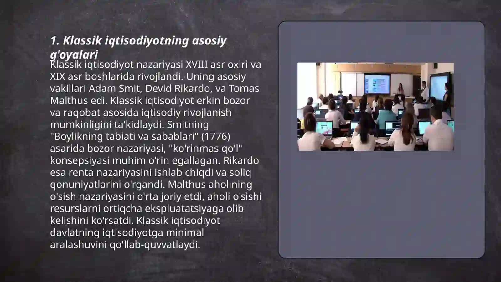 Klassik iqtisodiyotning asosiy g'oyalari 3