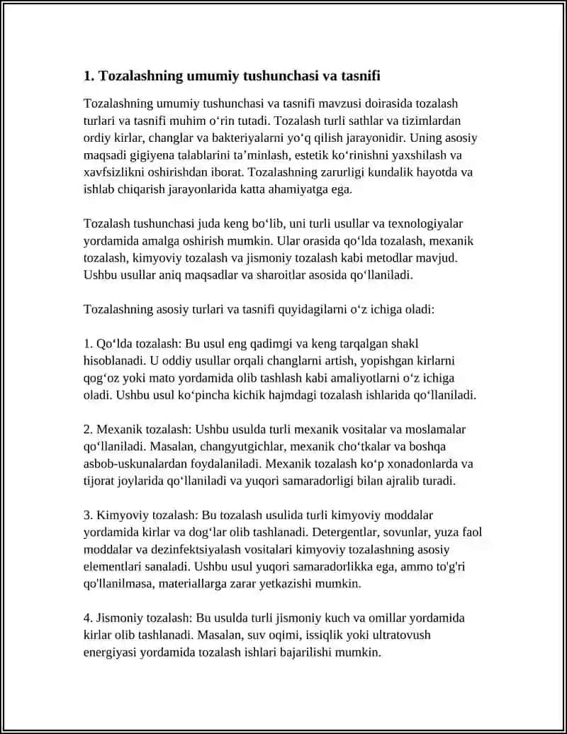 TOZALASH TURLARI VA TASNIFI 3