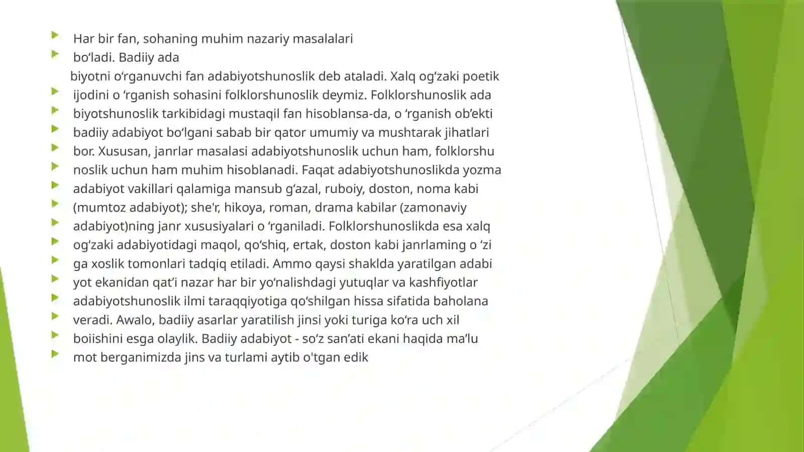 Xalq Og'zaki Ijodining Janrlari 3