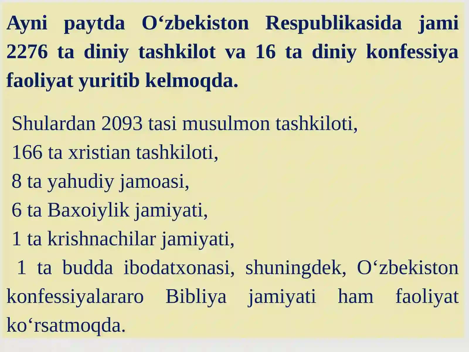 O‘zbekistonda faoliyati yurituvchi diniy tashkilotlar 3